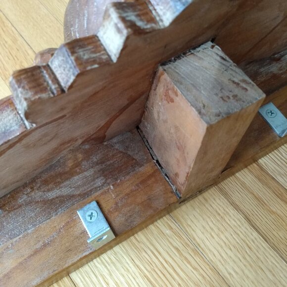 Vintage Cherub Carved Wood Angel Shelf Wall Mounted Altar Chunky Smiling Happy - Picture 5 of 16